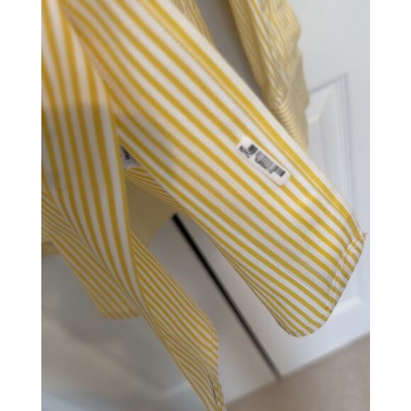 Ralph Lauren Men's Custom Fit Striped Poplin Shirt Yellow Size 16/34-35 $168 - Picture 7 of 8